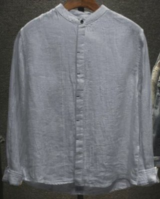 Camisa de lino blanca cuello mao