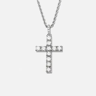 Colgante CRUZ JESÚS - Plata de Ley 925 Diamante