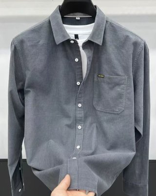 Camisa de pana gris