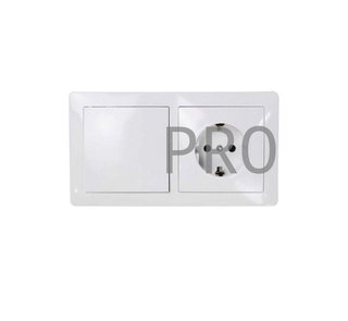 Interruptor doble con base schuko
