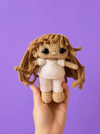 Muñeca hecha a mano a crochet enfermera