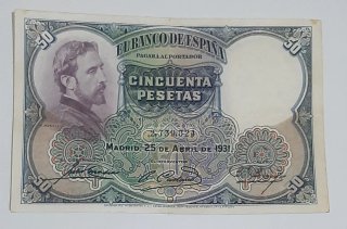 Billete 50 Pesetas 25 de Abril 1931