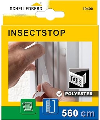 Schellenberg 10400 Cinta de fijación para mosquitera de poliéster, semitransparente, 5,6 m