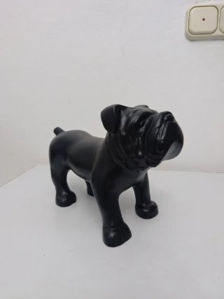 Figura Bulldog Inglés Metal Negro Mate