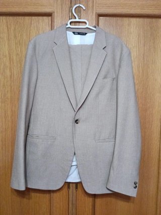 Traje de chaqueta Zara beige