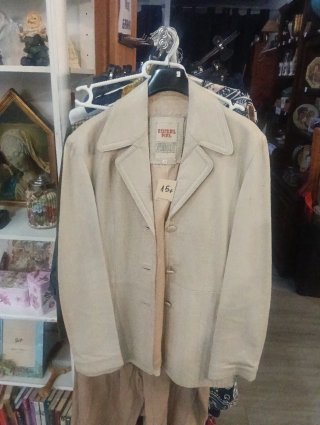 Chaqueta de Piel Beige Evikel Pel