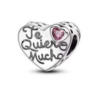 NUEVO Charm de Corazón Te Quiero Mucho Plata 925