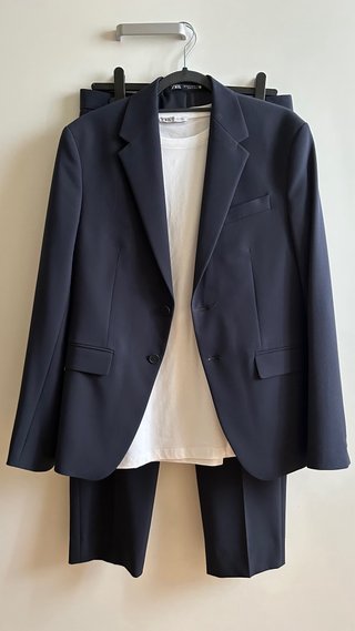 Traje Zara Azul Slim Fit Una puesta