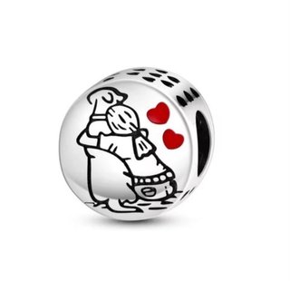 NUEVO Charm Diseño de Abrazo Perro plata 925