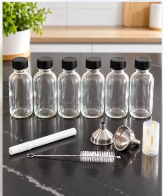 Set de 6 Botellas de Vidrio de 60ml