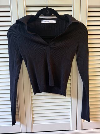 Jersey polo negro Bershka