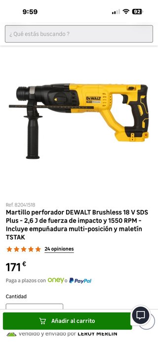 Martillo Perforador DeWalt Brushless 18V