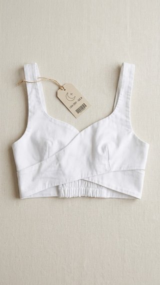 Crop top blanco cruzado Zara Talla L