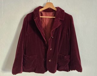 Blazer Americana de Terciopelo Vintage Burdeos
