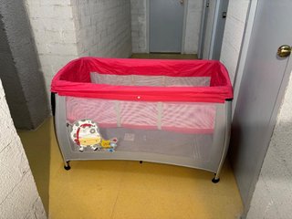 Cuna de viaje para bebé rosa - 2 alturas