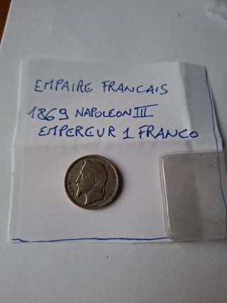 Moneta 1 Franco Argento Napoleone III 1869