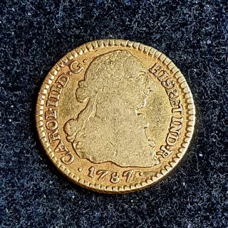 Moneda de Oro Un Escudo Carlos III 1787