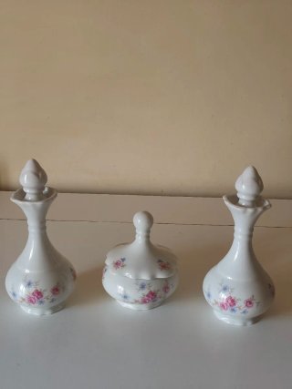 Juego Tocador Vintage Porcelana Decor Dai. Años 70