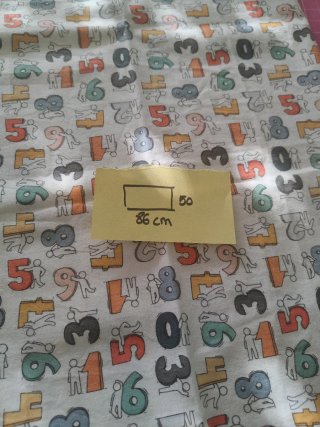 Retal de Tela de Algodón Estampado Números