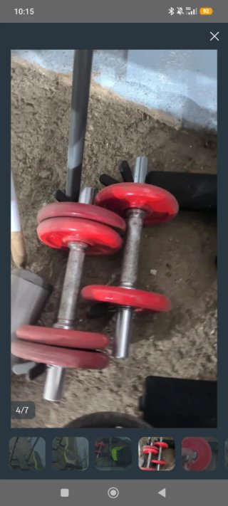 Set di 2 Manubri con Dischi Rossi