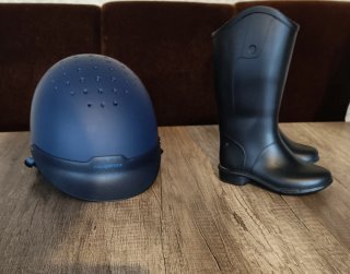 Casco y Botas de Montar para Niño Talla 21