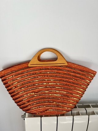 Bolso Capacho Naranja con Lentejuelas