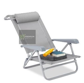 Relaxdays Tumbona Plegable con Reposacabezas