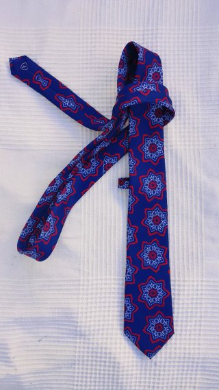 Corbata Estampada Azul y Roja