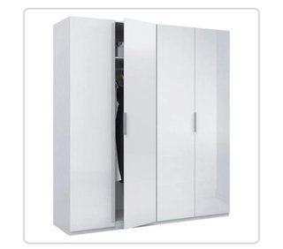 Armario de 4 puertas blanco 200x180x52