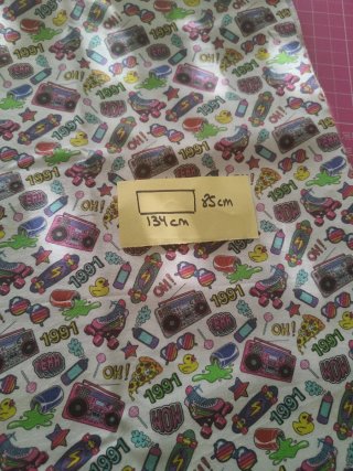 Retal de Tela Algodón Estampado Retro 1991