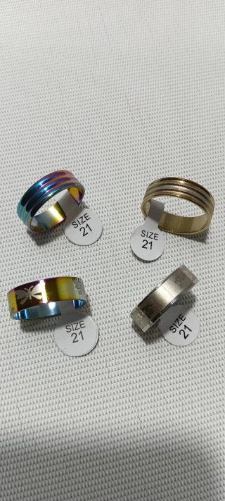 Lote 4 Anillos de Acero Inoxidable.