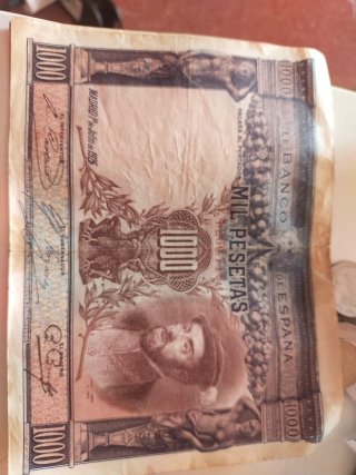 Lote de billetes y monedas antiguas