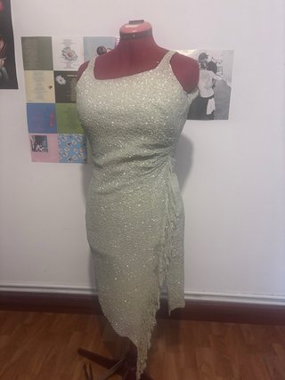 Vestido Lentejuelas Moskada Verde Agua Talla 44