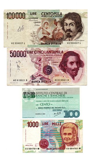(5) LOTTO BANCONOTE IN LIRE ITALIANE