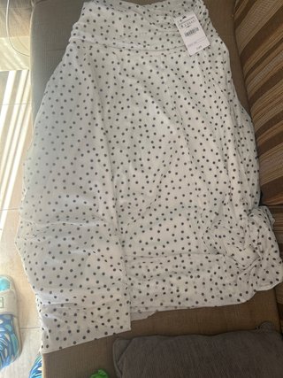 Falda Zara Blanca con Lunares Talla S