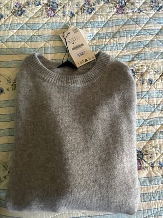 Jersey 100% Cashmere Zara Gris Talla S