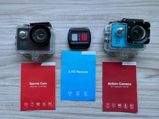 2 Fotocamere d'Azione con Accessori