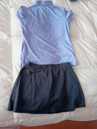 Conjunto de Padel: Polo moradol y Falda Negra