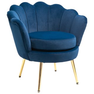 Sillón Vintage de Terciopelo con Respaldo Concha,