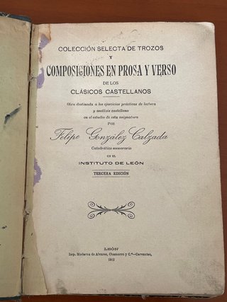 Libro Antiguo Clásicos Castellanos (1912)