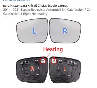 Cristal Retrovisor Derecho Nissan X-Trail J11