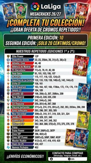 Cromos Megacracks 26/27 - Venta y Cambio