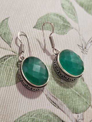 Pendientes de Esmeralda y Plata 925