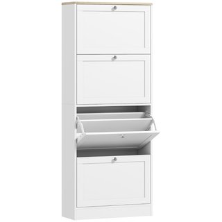 Zapatero y mueble para zapatos, aglomerado, blanco