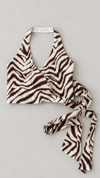 Top halter cruzado Zara estampado cebra