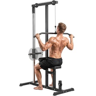 Estación de musculación y polea de acero con banco