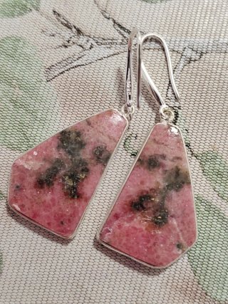 Pendientes de Rodonita y Plata 925