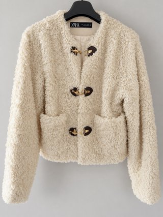 Chaqueta Borreguito Zara Beige