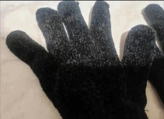 Guantes de Pelo Negros