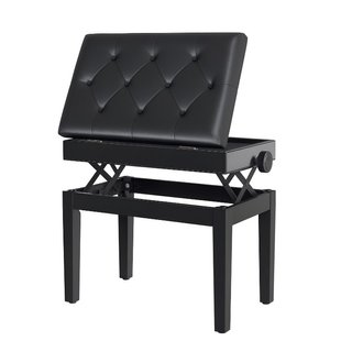 Banqueta para piano de madera y polipiel con hueco